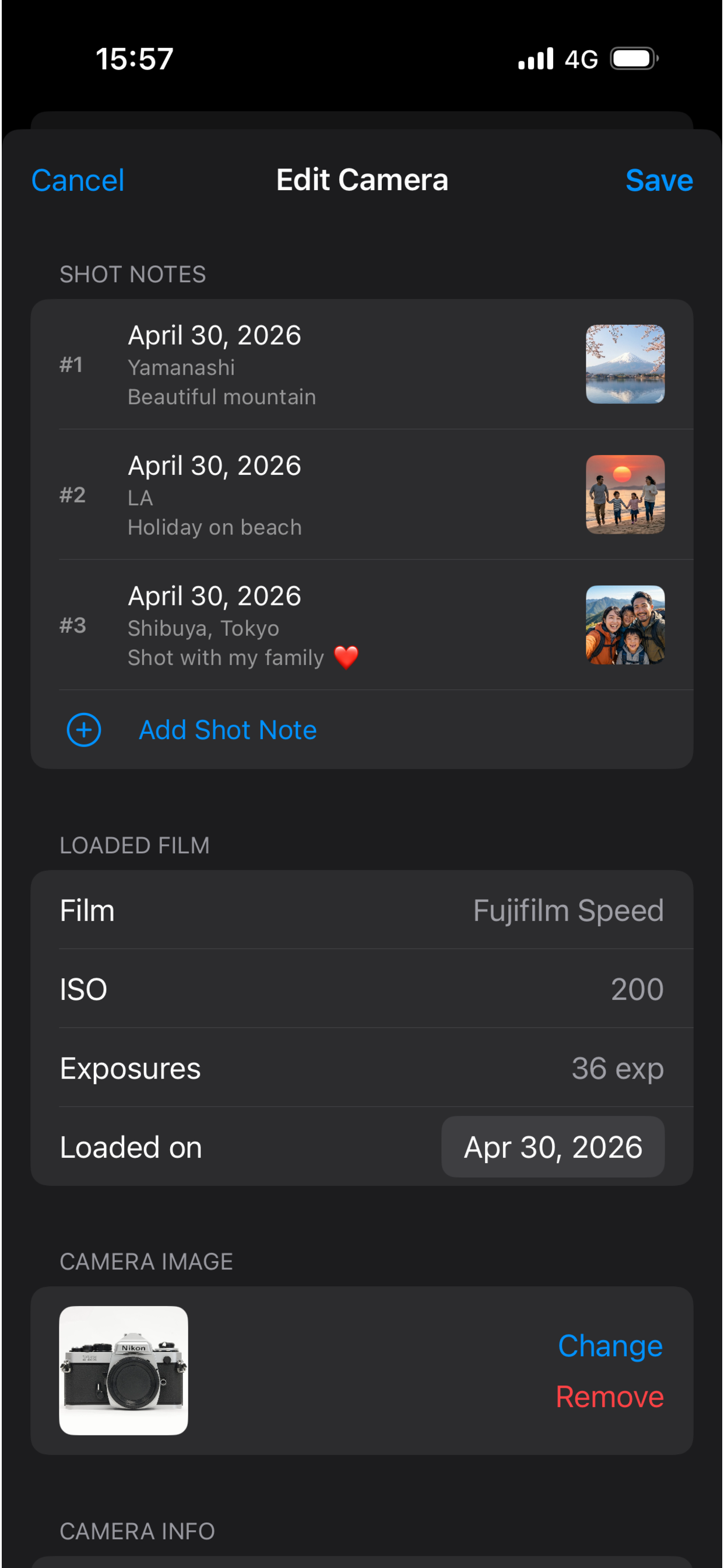 Shot Notes